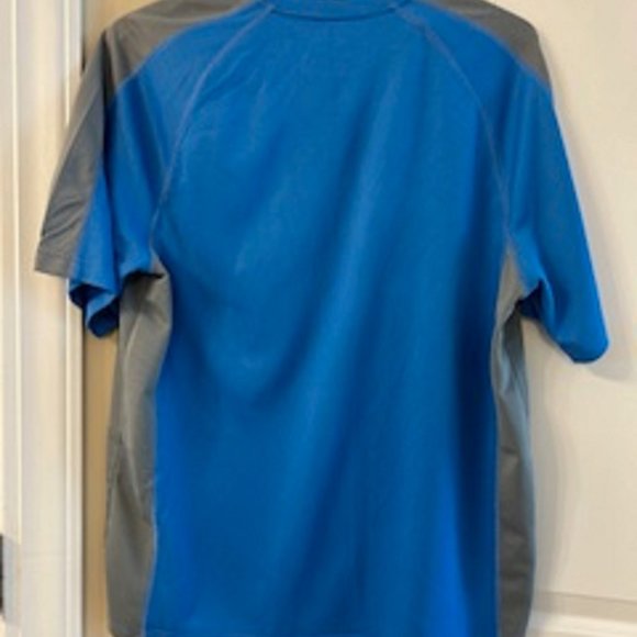 Men's T-Shirt Tee Under Armour Blue & Gray Short Sleeves Size Large Active Wear - Picture 3 of 3